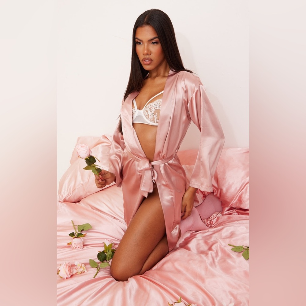 Pretty Little Thing Satin Pink Robe